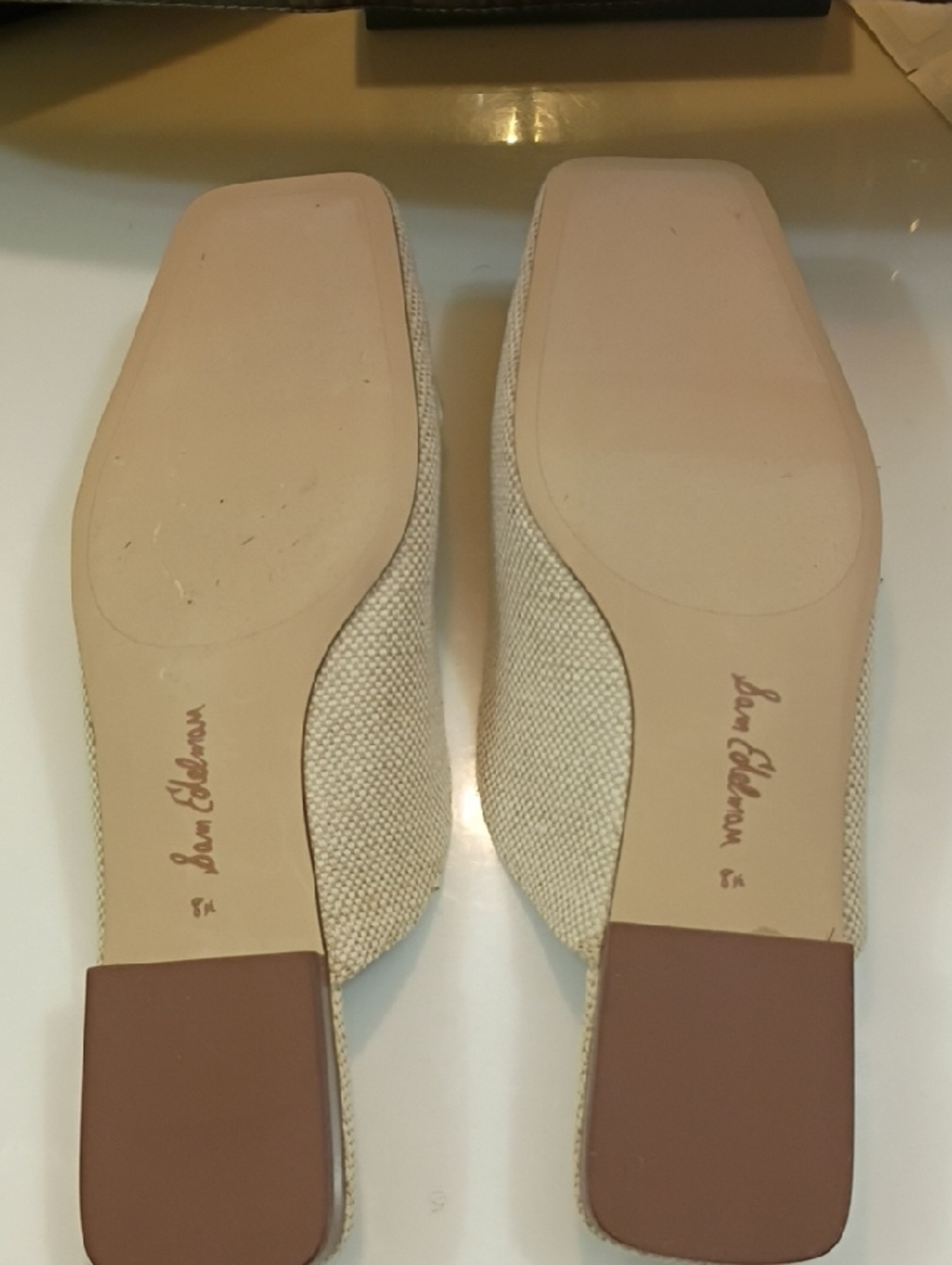 Sam Edelman Neutral Woven Square-Toe Slip-Ons - Picture 9 of 10